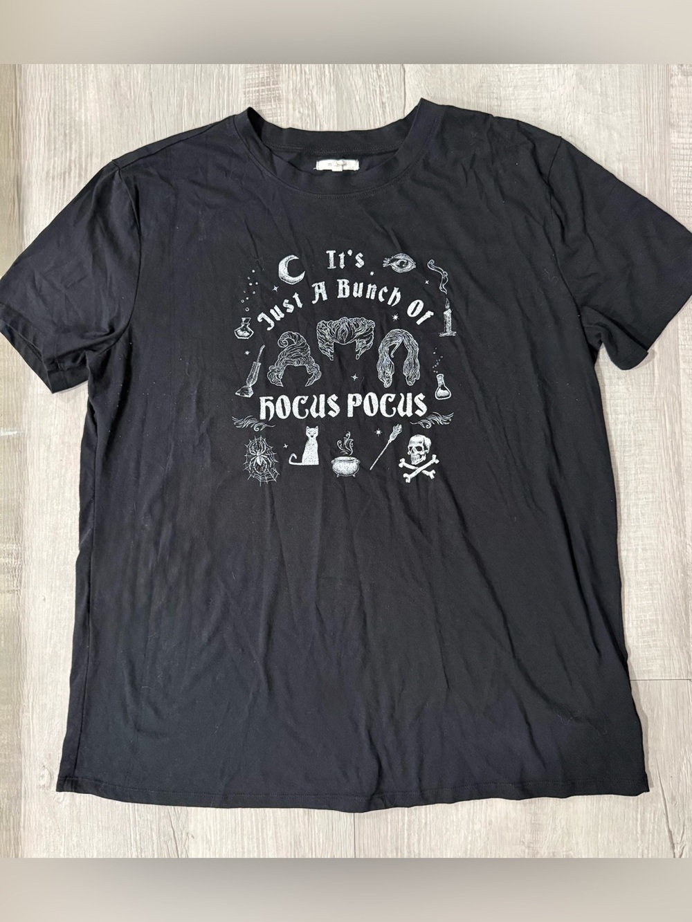 Halloween Hocus Pocus Black Maurice’s Witchy Crew Neck Graphic Print T-Shirt